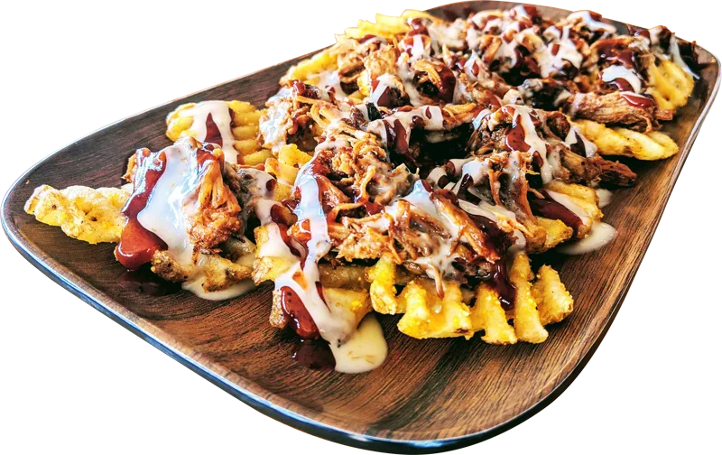 BBQ NachBros loaded waffle fries